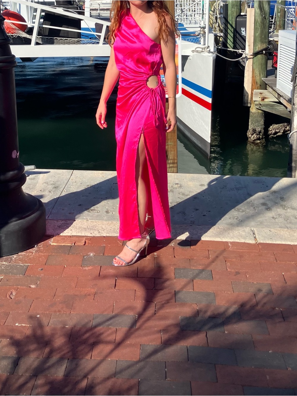 Pink Long Cocktail Dress Sunset Small